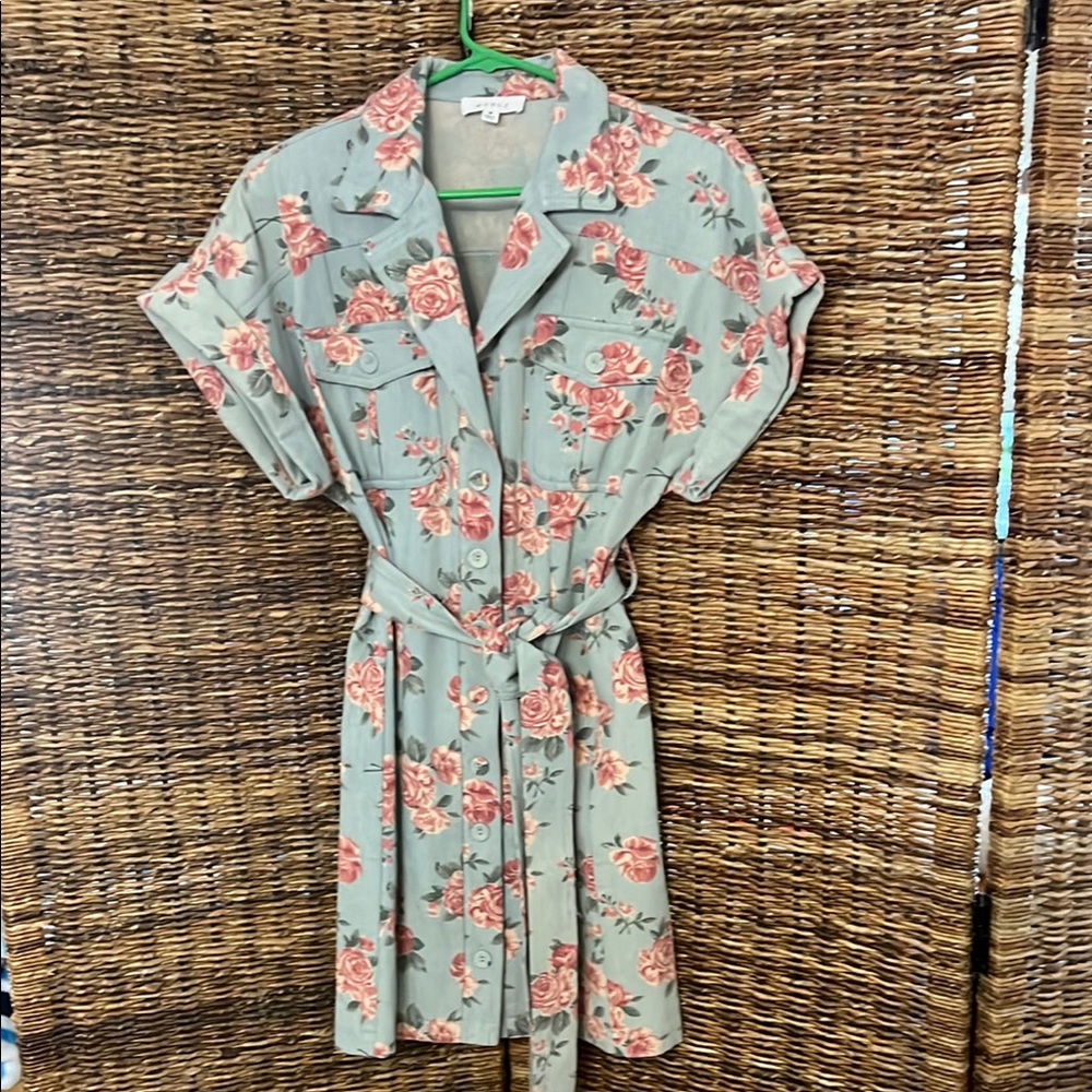 Rose Button-Up Dress